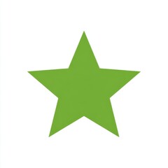 Olive Green Five Pointed Star on White Background