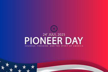 Happy Pioneer Day Background with Star on Gradient