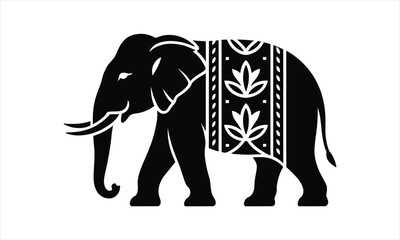 Obraz premium Elegant elephant outline design silhouette