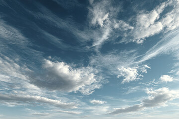 Obraz premium photorealistic ultraminimalistic image of sky captures serene clouds in soft light ambiance