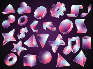 3d shape assets in vibrant glow gradient
