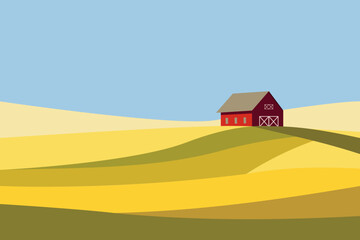 Red barn in the countryside