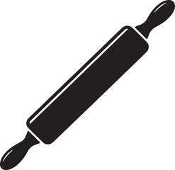 Classic kitchen rolling pin tool for baking and cooking silhouette