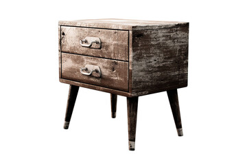 Modern wooden nightstand in high resolution PNG with transparent background, ideal for digital furniture cutouts, interior design mockups, and stylish bedroom decor visualizations.