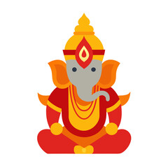 Ganesh Idol  Vector Festival Lights and Fireworks AI Graphic Design for Microstock Download