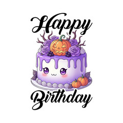 Spooky Sweet Birthday Cake with Jack-o Lantern and Roses