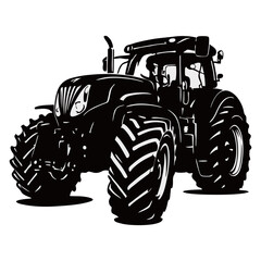 Tractor silhouette image on a white background