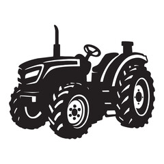 Tractor silhouette image on a white background