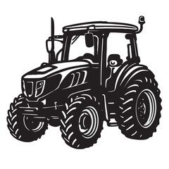 Tractor silhouette image on a white background