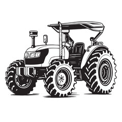 Tractor silhouette image on a white background