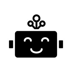 Chatbot icon. Support bot. robot with headset. The symbol of an instant response from the support service. Vector illustration isolated on white background. Editable stroke. vector eps 10