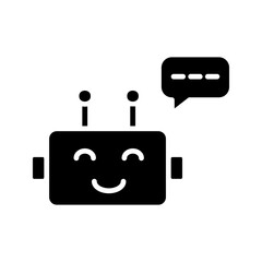 Chatbot icon. Support bot. robot with headset. The symbol of an instant response from the support service. Vector illustration isolated on white background. Editable stroke. vector eps 10