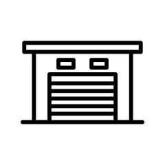 Garage icon. Icon, vehicle, carport, storage, car, car vector illustration. Garage editable stroke icon. vector eps 10