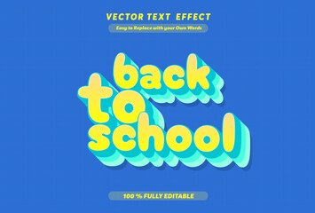 Editable 3D text effect with the phrase “Back to School”, perfect for school banners, educational promotions, online learning ads, and student campaigns. 