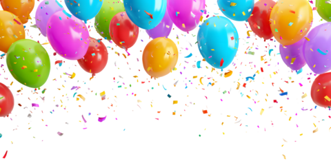 Colorful Party Elements – Balloons, Streamers, Confetti