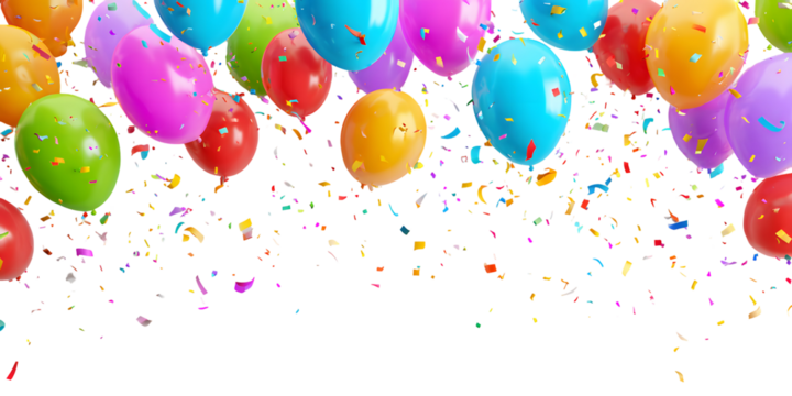 Colorful Party Elements – Balloons, Streamers, Confetti