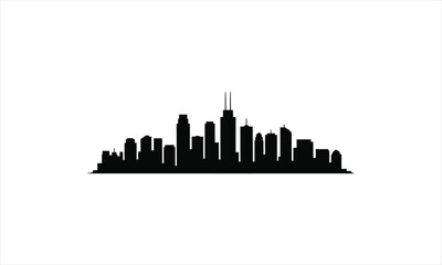 Obraz premium Cityscape buildings outline silhouette