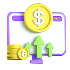 data growth 3D Icon colorful style