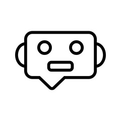 Chatbot icon. Support bot. robot with headset. The symbol of an instant response from the support service. Vector illustration isolated on white background. Editable stroke. vector eps 10
