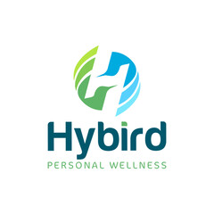Wellness logo with H and bird icon for personal health branding
