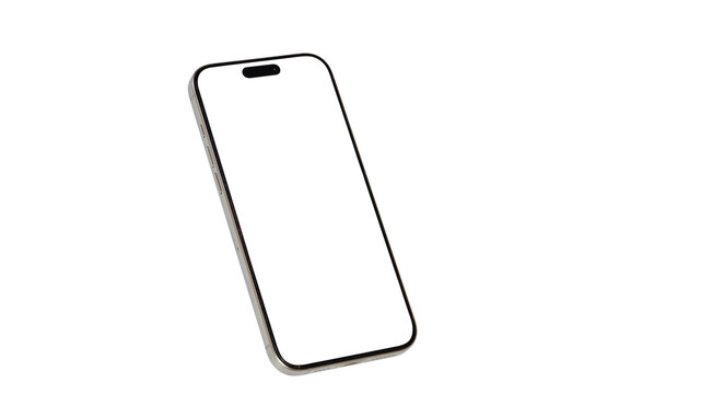 Smart phone frame less blank screen PNG High quality Image , Mobile phones white screen can be used for commercial advertising, Isolated on white background.