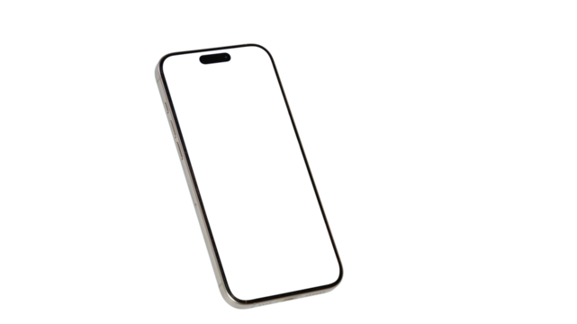Smart phone frame less blank screen PNG High quality Image , Mobile phones white screen can be used for commercial advertising, Isolated on white background.