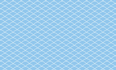 Naklejka premium ポコッとした白い線の青海波模様が広がる青い背景