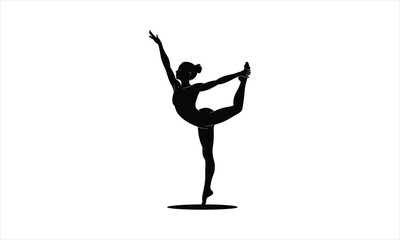 Graceful yoga pose silhouette
