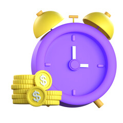 Money Alarm 3D Icon colorful style