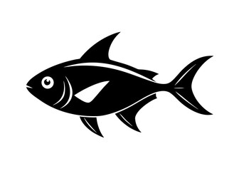 Fototapeta premium A striking black tetra silhouette evokes simplicity and elegance, perfect for designs needing a clean, impactful aquatic animal representation with vector adaptability.