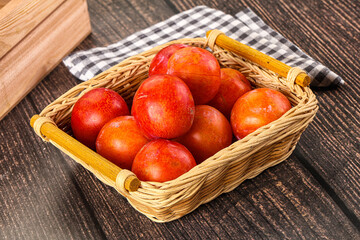 Fresh sweet juicy  purple plums