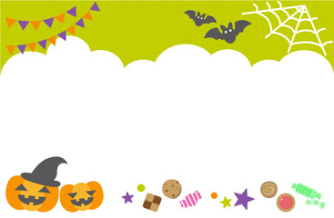 かぼちゃとお菓子のハロウィンフレーム