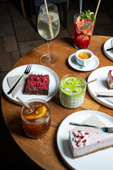 A vibrant and colorful food photography collection featuring healthy meals, refreshing drinks, gourmet salads, delicious desserts, and creative food platings. Perfect for use in culinary blogs.