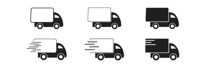 Fast shipping delivery truck icon set. Delivery truck icon.. Delivery Icon vector isolated on white background. express delivery truck symbol vector illustration