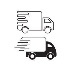 Fast shipping delivery truck icon. Delivery truck sign and symbol. Shipping fast delivery icon. vector illustration.