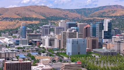 Aerial photography beautifully captures breathtaking shots of Salt Lake Citys vibrant skyline, showcasing stunning architecture that stands in contrast to the majestic surrounding mountains