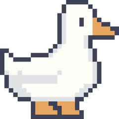 pixel illustration of duck