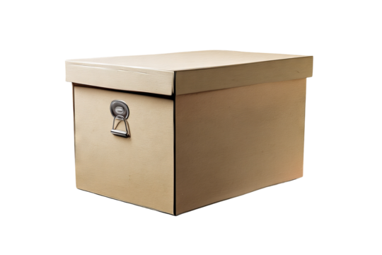 High-resolution storage box with minimalist design on transparent background, isolated PNG format ideal for digital cutout, home organization mockups, and interior storage visual projects