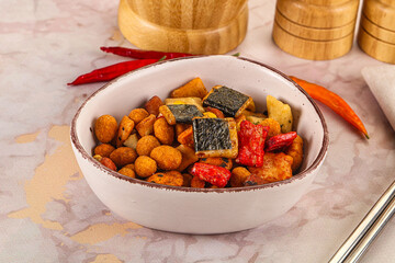 Japanese snack - Chili mame arare cracker