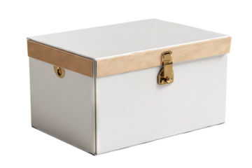High-resolution storage box with minimalist design on transparent background, isolated PNG format ideal for digital cutout, home organization mockups, and interior storage visual projects