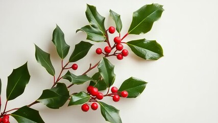 Holly sprigs with red berries - Powered by Adobe