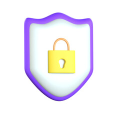 Secure Lock 3D Icon colorful style