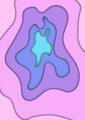 Vector paper cut layout design for presentation, flyer, poster. 3D simple background