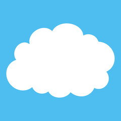 Cloud. Abstract white cloudy isolated on blue background. Vector illustration