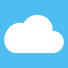Cloud. Abstract white cloudy isolated on blue background. Vector illustration