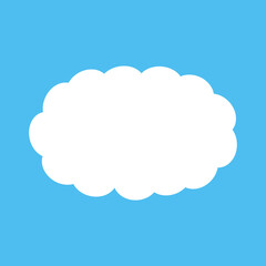 Obraz premium Cloud. Abstract white cloudy isolated on blue background. Vector illustration