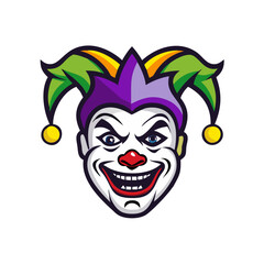 Joker mascot logo design isolated 
