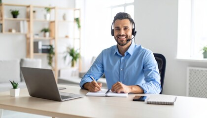 Fototapeta premium Remote Worker in a Comfortable Setting 