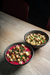 A vibrant and colorful food photography collection featuring healthy meals, refreshing drinks, gourmet salads, delicious desserts, and creative food platings. Perfect for use in culinary blogs.