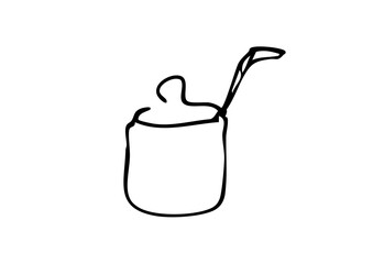 シュガーポットの手描き線画イラスト